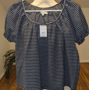 Madewell Texture & Thread black & white stripe short sleeve top